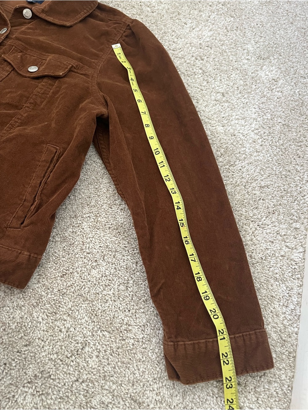 Gap Women's Brown Puff Sleeve Icon Corduroy Trucker Jacket Size XL Y2K 90s - Picture 8 of 11
